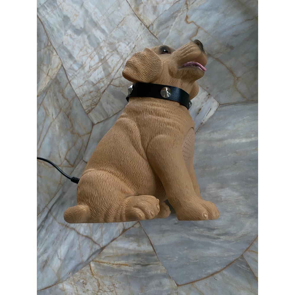 Golden Retriever Puppy‎ Portable Speaker USB MicroSD Studded Collar Tan Brown